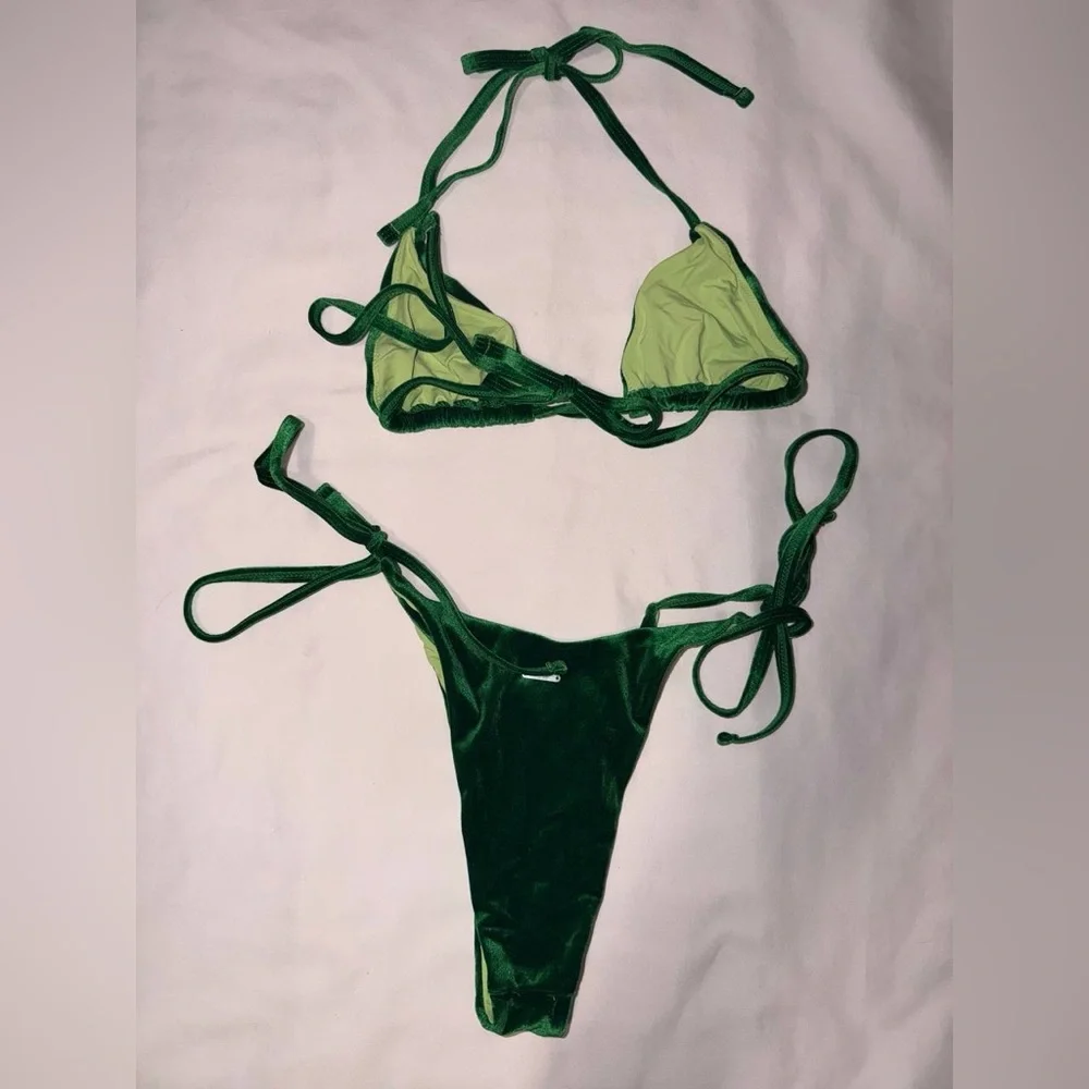 Velvet Vibrant Green Bikini Set - Picture 3 of 4